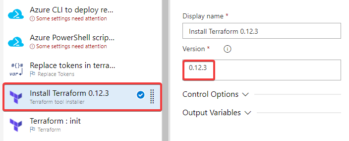 Editing the task to install Terraform