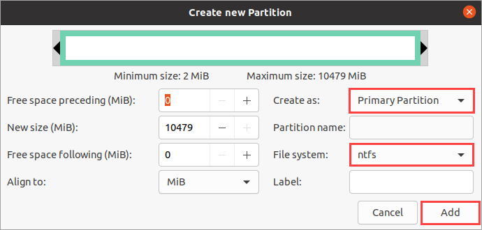 Adding another partition