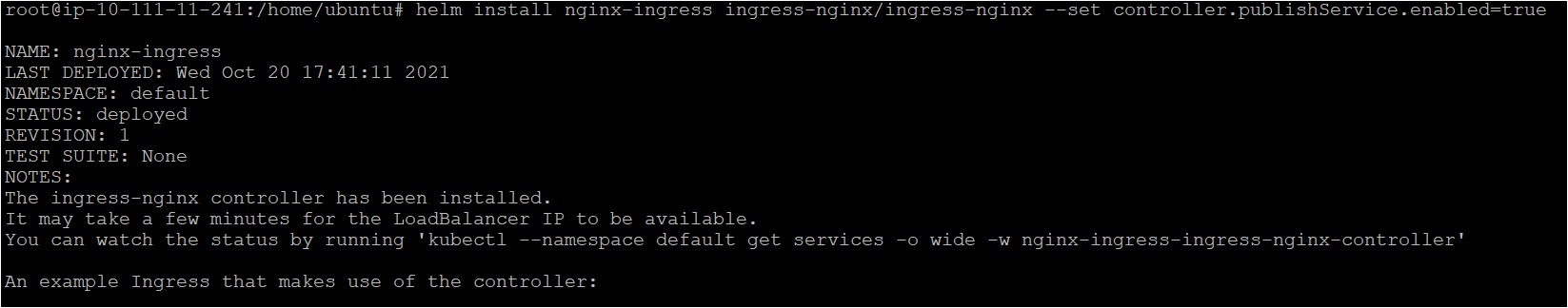 Installing the NGINX ingress controller