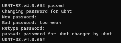 Changing the default password.