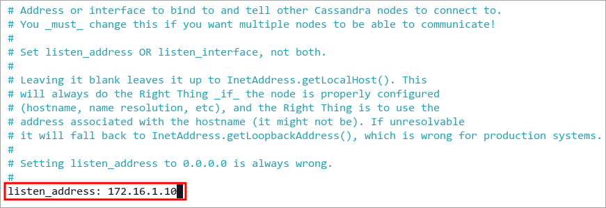 Setup bind_address Apache Cassandra