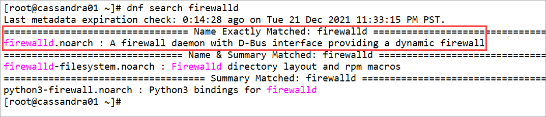 Checking for firewalld installation
