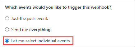 Selecting individual events