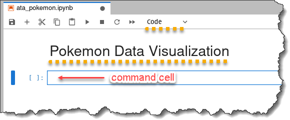 Notebook having a title and waiting for commands