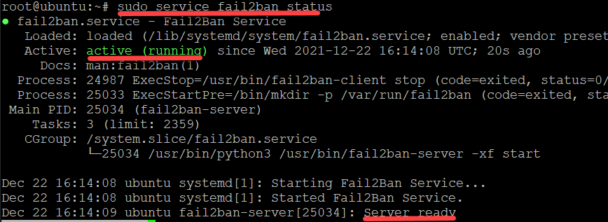 Checking the Fail2Ban Service Status