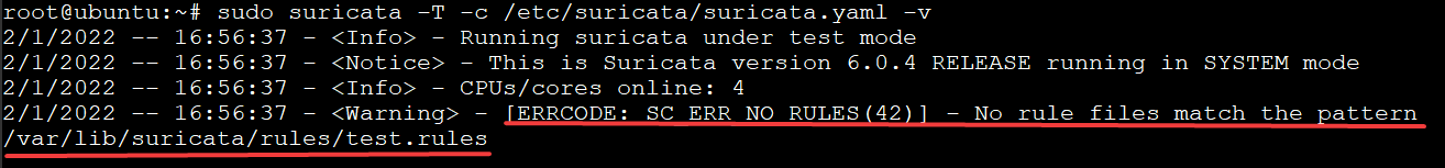 Validating Your Suricata Configuration: errors