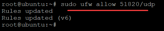 Allowing UDP connections on port 51820