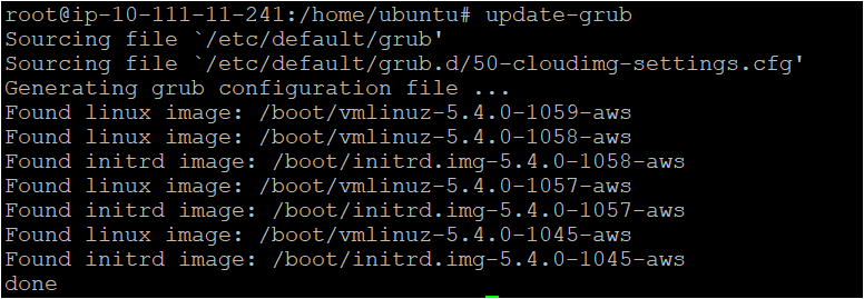 Updating the GRUB configuration