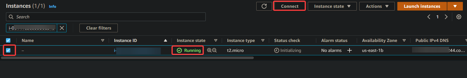 Connecting to the Ec2 instance.