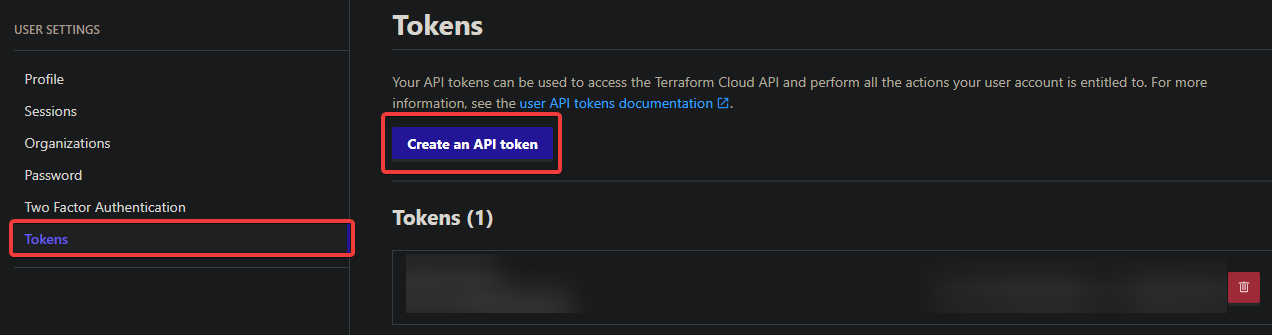 Creating an API token