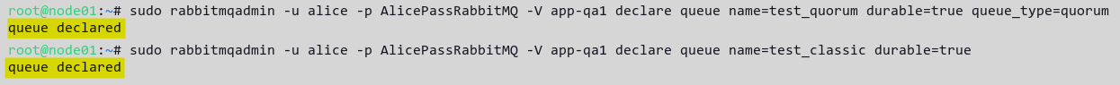 Creating queues (classic and quorum)