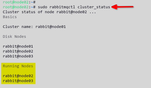 Verify RabbitMQ cluster status
