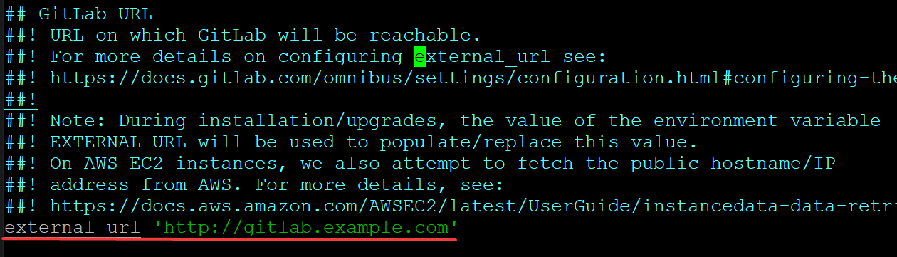 Setting FQDN domain name in the external URL directive