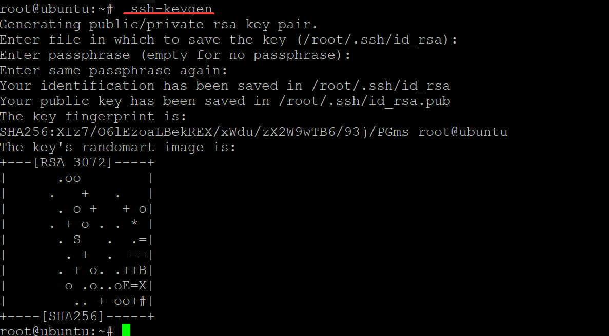 Generating an SSH keypair