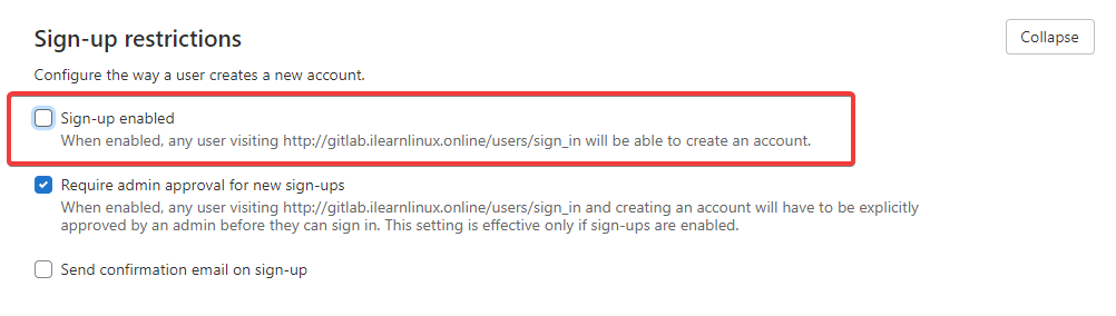 Disabling GitLab Public Sign-ups