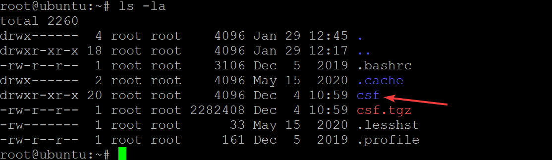 Verifying the csf Directory Exists