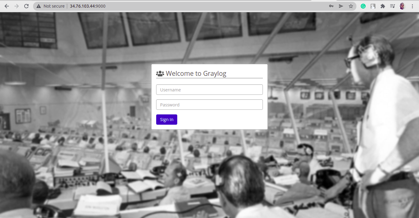 Accessing Graylog’s Login Screen 