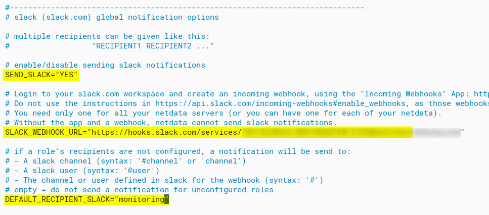 Setting up Slack notification for Netdata