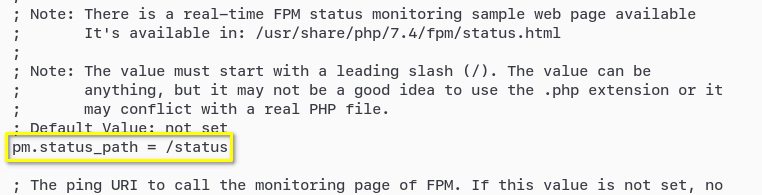 Enabling PHP-FPM monitoring status