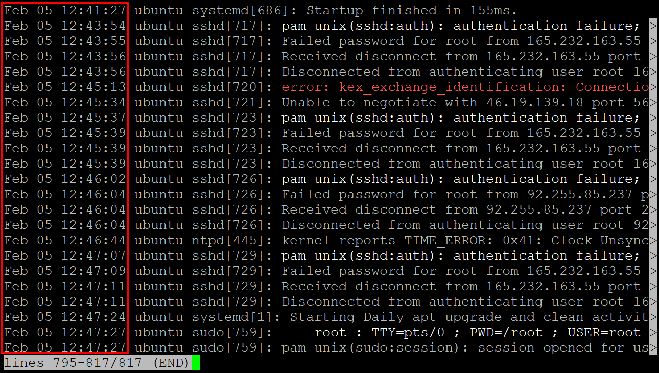 Jumping to the Last Page of Logs