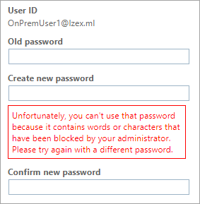 Password change error