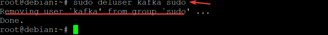 Removing the Kafka user from sudoers