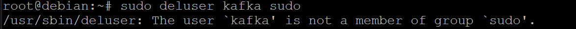 Removing the kafka user from the sudoers list