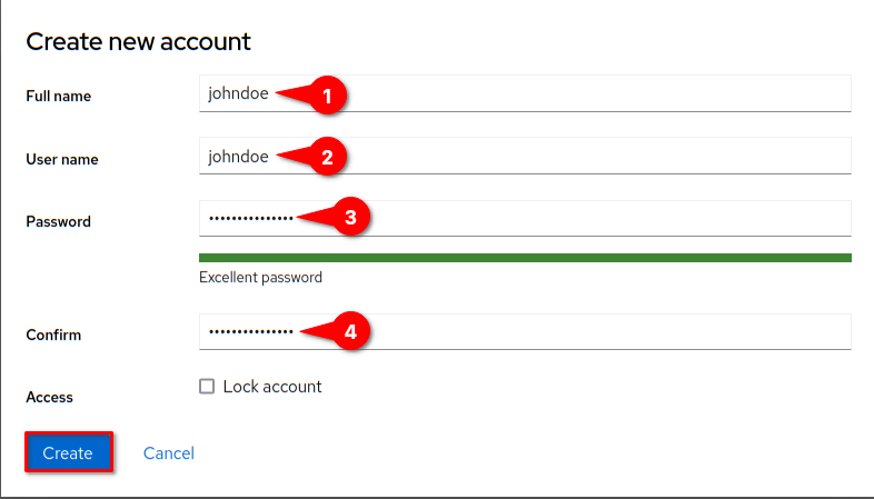 Setting up username and password