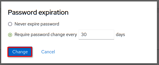 Setting up password expiration