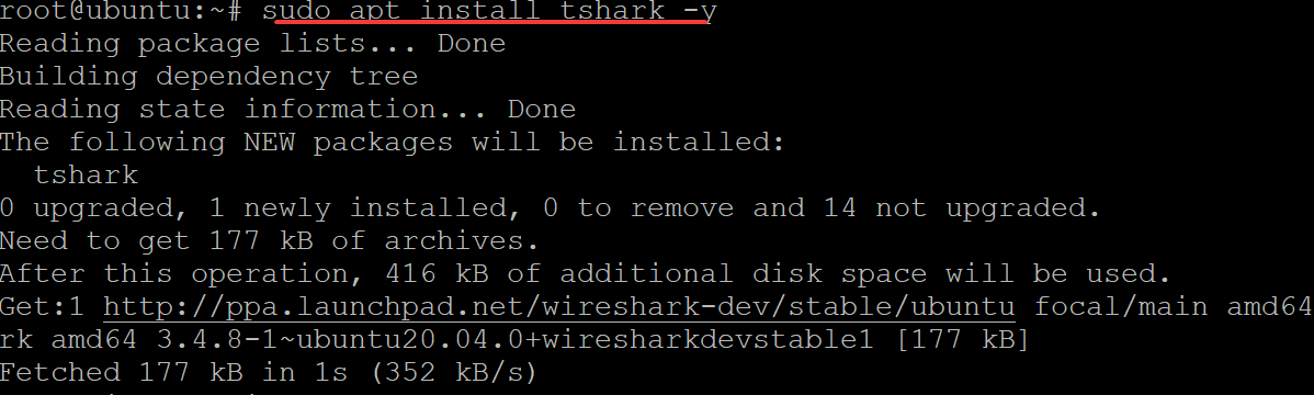 Installing the TShark command-line tool