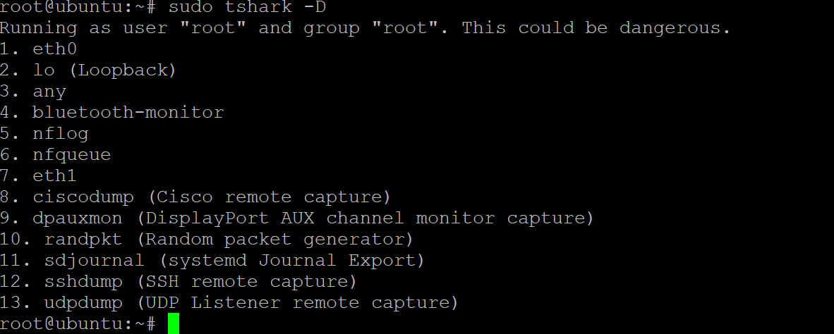 Listing Available Interfaces on your System