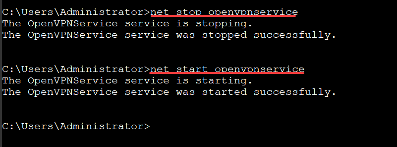 Restarting your OpenVPN service