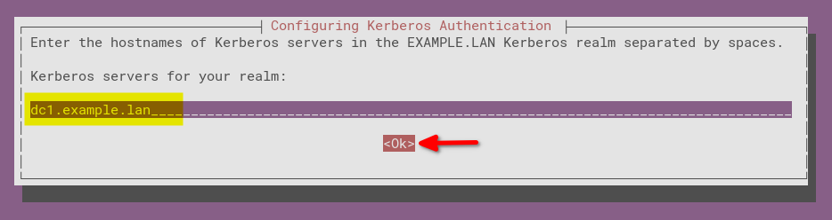 Setting up default Kerberos server for the Samba Active Directory