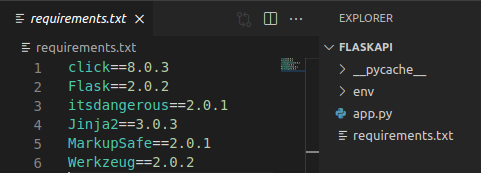 Creating a text file for a list of app dependencies