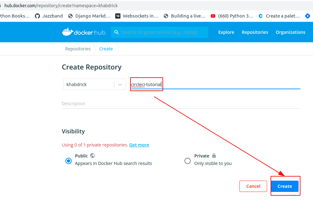 Naming and Creating the Docker Hub Repository