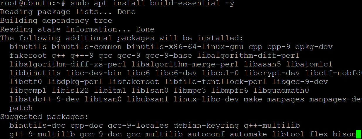 installing build-essential package