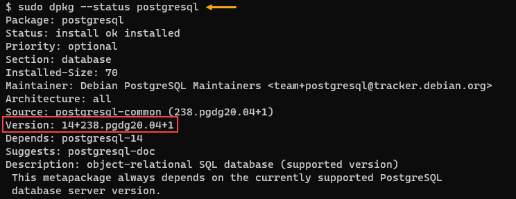 Verifying the PostgreSQL installation from the official repository