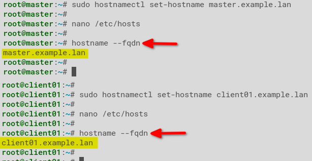 Checking FQDN on Master and Client Servers