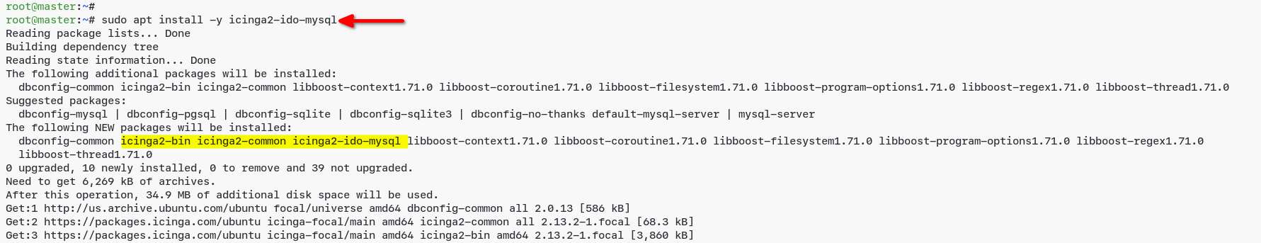 Installing icinga2-ido-mysql