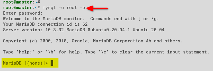 Logging in to MariaDB Shell