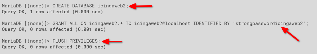 Creating a New Database and User for Icingaweb2