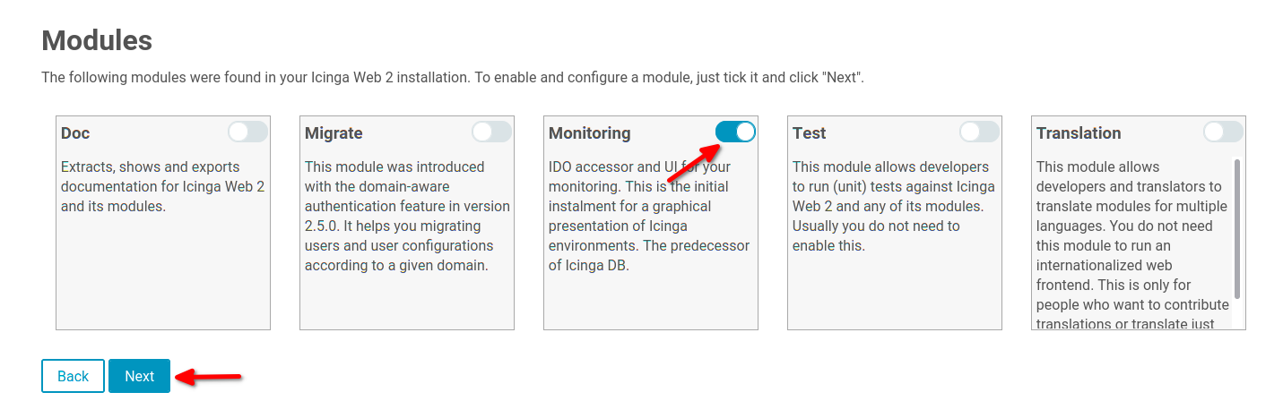 Enabling Monitoring Module