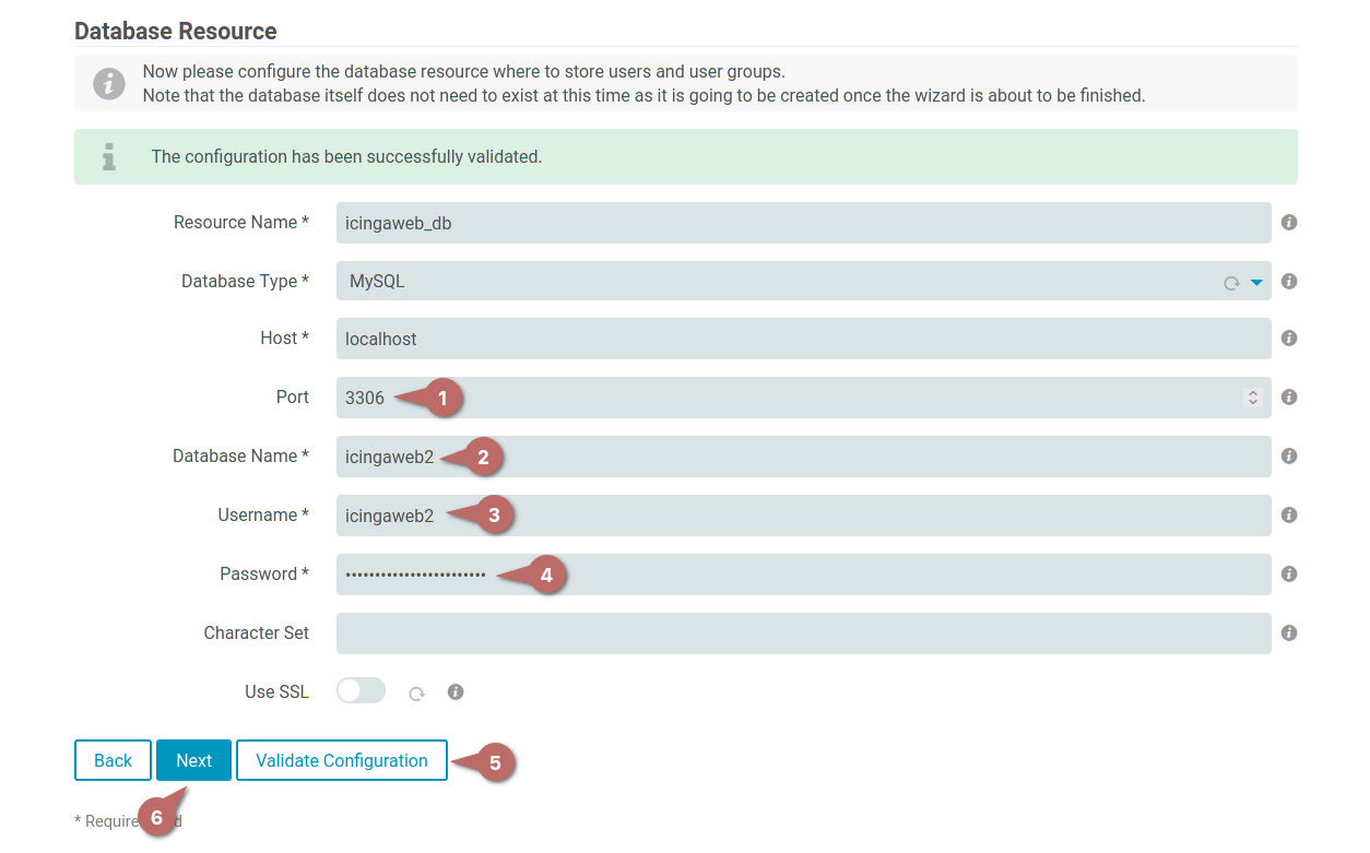 Setting Database Resource for Icingaweb2