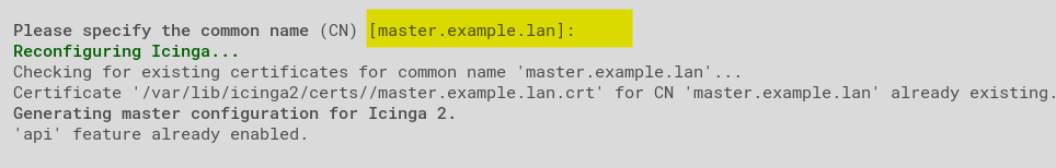 Setting Common Name Configuration