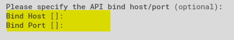 Specifying API Bind Host and Port