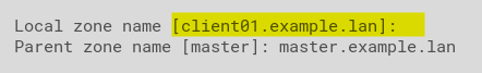 Setting Local and Parent Zone Names