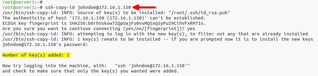 Copying SSH key to the backup-server