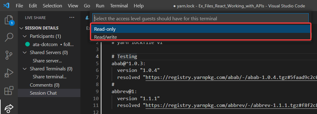 Choosing Permission for the Guest Machine’s Terminal