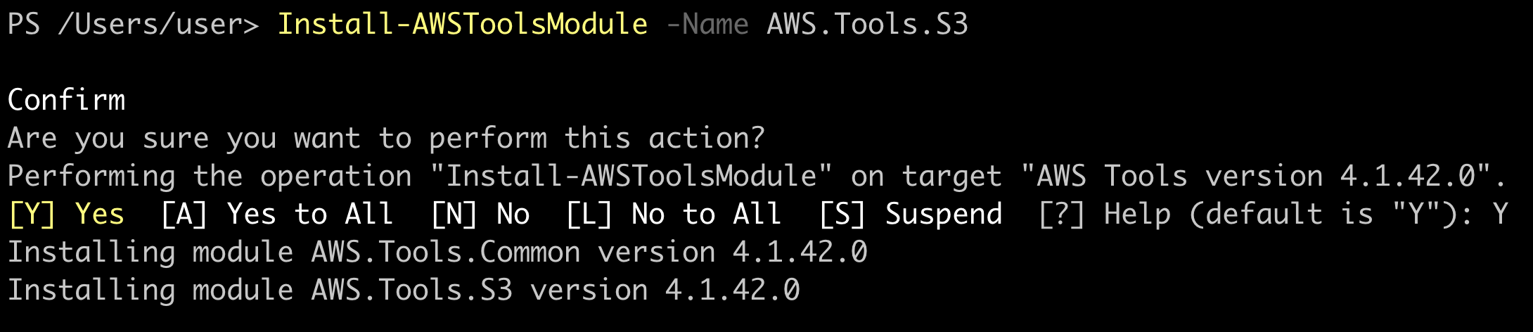 Installing the AWS.Tools.S3 module