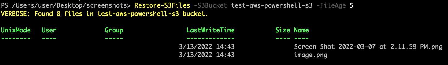 Downloading files created within the past five days from an S3 bucket